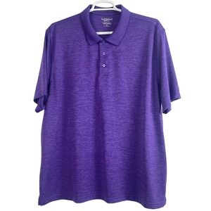 00697 Saddlebred Big Tall Comfort Performance Purple Heathered Polo Shirt 2XLT